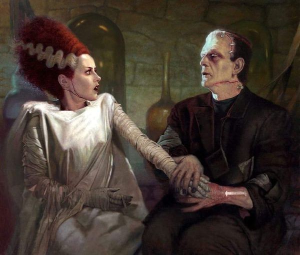 Create meme: bride of frankenstein movie, bride of frankenstein, Frankenstein's monster