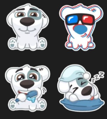 Create meme: spotty telegram stickers, vk stickers, sticker doggie