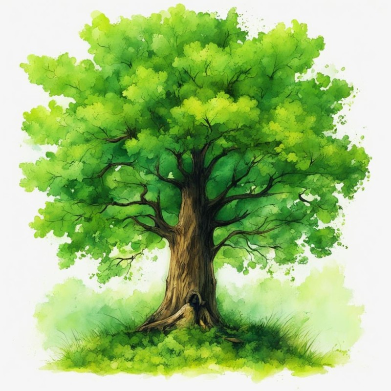 Создать мем: дерево иллюстрация, дерево, дерево зеленое