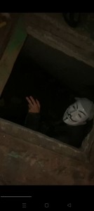 Создать мем: маска анонимуса, темнота, харьков парк горького дом страха