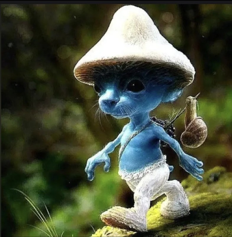 Создать мем: сказочные существа, смурфы, smurf cat