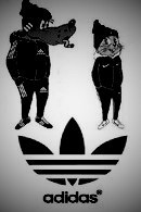 Create meme: risunok labels Adidas, the hare in the Adidas, adidas logo