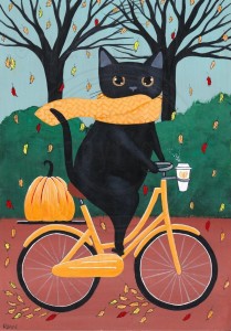 Create meme: ginger cat, black cat, folk art