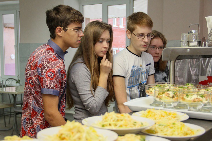 Create meme: students in the dining room, autumn , student canteen