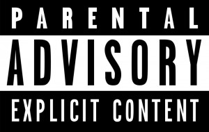 Создать мем: ненормативная лексика значок, parental advisory на японском, внимательно ненормативная лексика