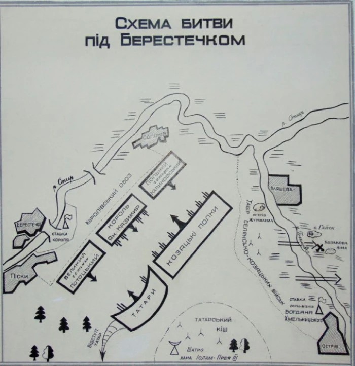 Create meme: The Battle of Berestet 1651, Kulikovskaya battle map, map 