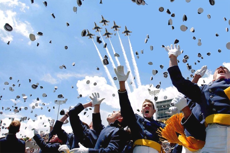 Create meme: tossing caps, United States Air Force, graduation ceremony