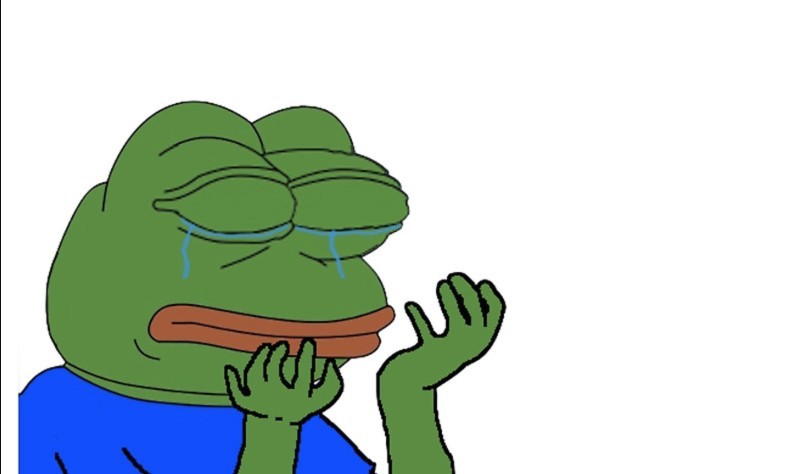 Create meme: the frog is sad, the crying frog, Pepe the frog