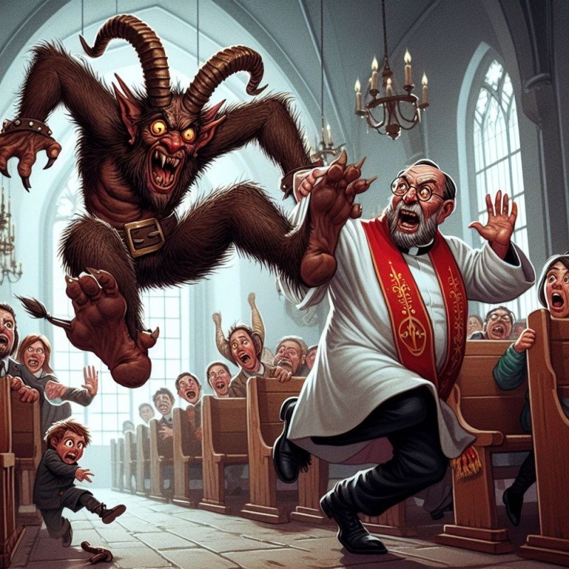 Create meme: Krampus is the demon of Christmas, Krampus the Christmas Devil, Krampus is a Christmas devil monster