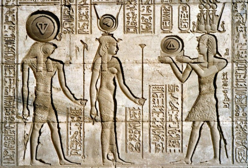 Create meme: Egypt relief, Dendera Egypt temple of Hathor, egyptian
