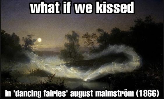 Создать мем: ночь картина, dancing fairies, 1866, by august malmström, ночь картины художников