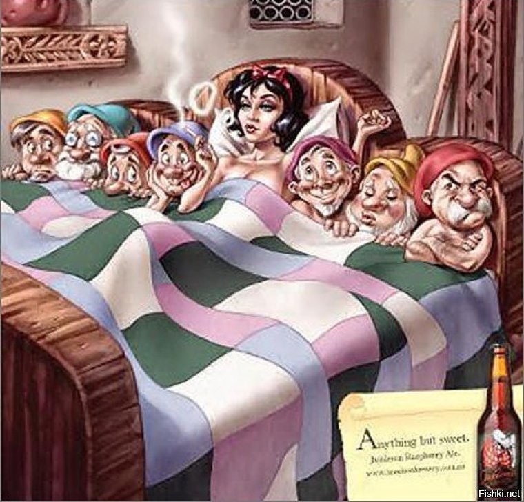 Create meme: snow white princess, snow white and the seven dwarfs +18, snow white and seven
