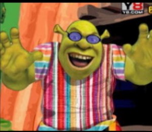 Create meme: somebody once told Shrek, the head of Shrek, Shrek