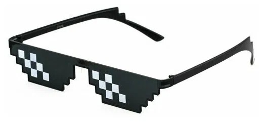 Create meme: pixel glasses , points thug life, pixel glasses thug life