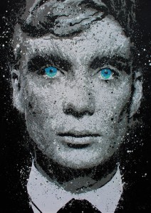 Create meme: face, portrait, Thomas Shelby colors