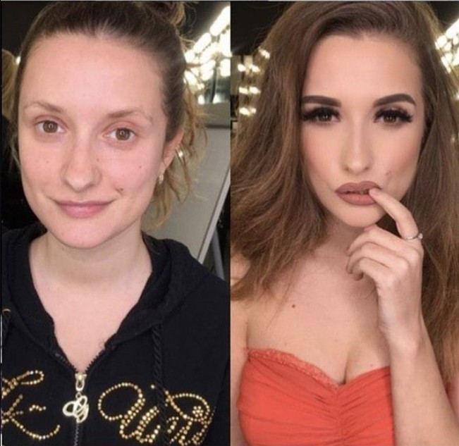 Create meme: before and after makeup, makeup transformation before and after, girls before and after makeup
