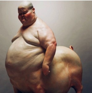 Создать мем: жирный боров, свинотавр, человек жирный