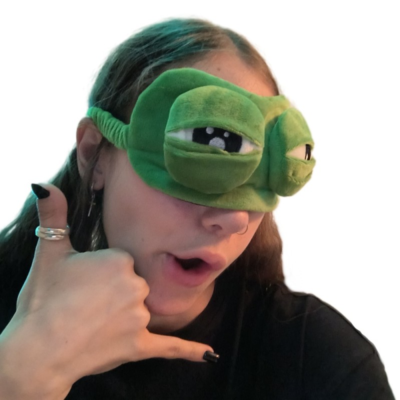 Создать мем: лягушка маска, маска для сна pepe frog, маска для сна лягушка