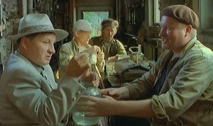 Create meme: peculiarities of national fishing actors, peculiarities of national fishing movie, still from the film peculiarities of national fishing brandy and a knife