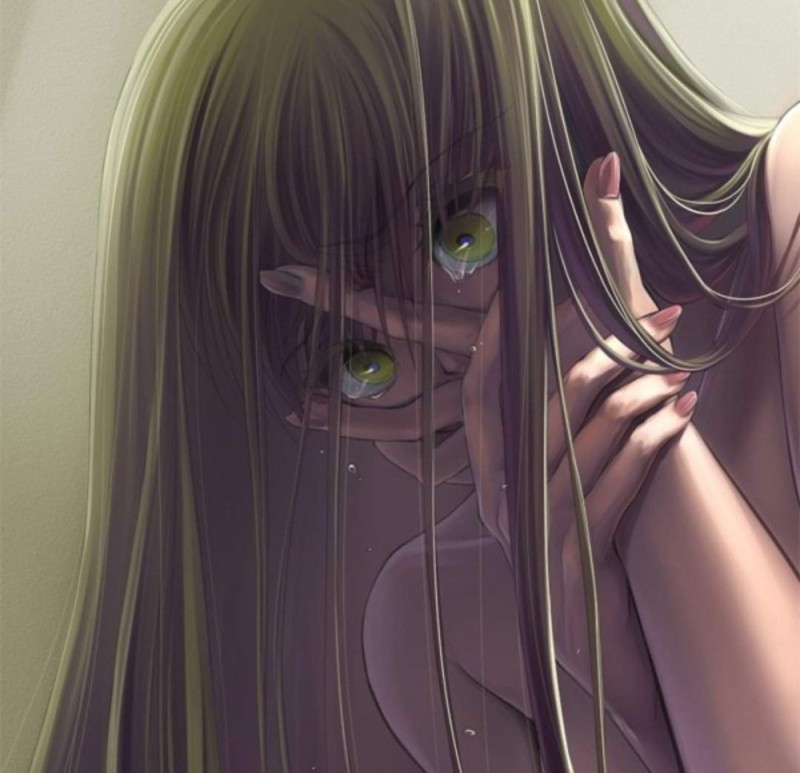 Create meme: girl crying anime, anime girls in tears, anime art tears