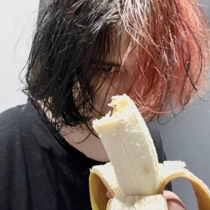 Create meme: people, guy, girl eating a banana