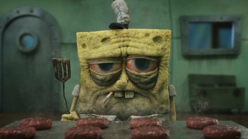 Create meme: sad spongebob, Spongebob Squarepants movie 2021, spongebob is evil