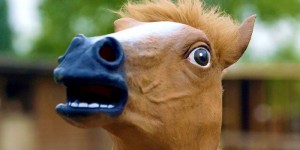 Create meme: horse head, the head of a horse, mask horse head