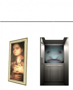 Создать мем: лифты фирмы fuji hd, социальная реклама дверь, креативная реклама