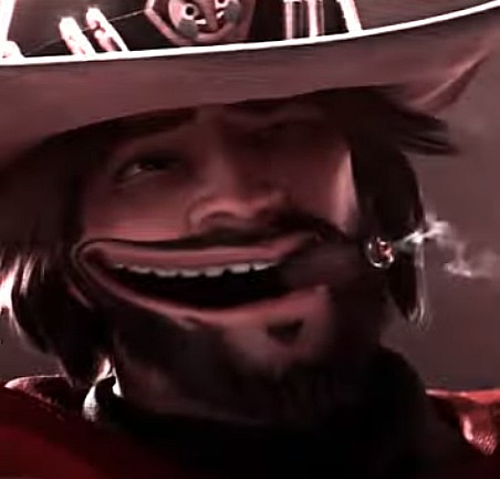 Создать мем: mccree, маккри улыбается, маккри