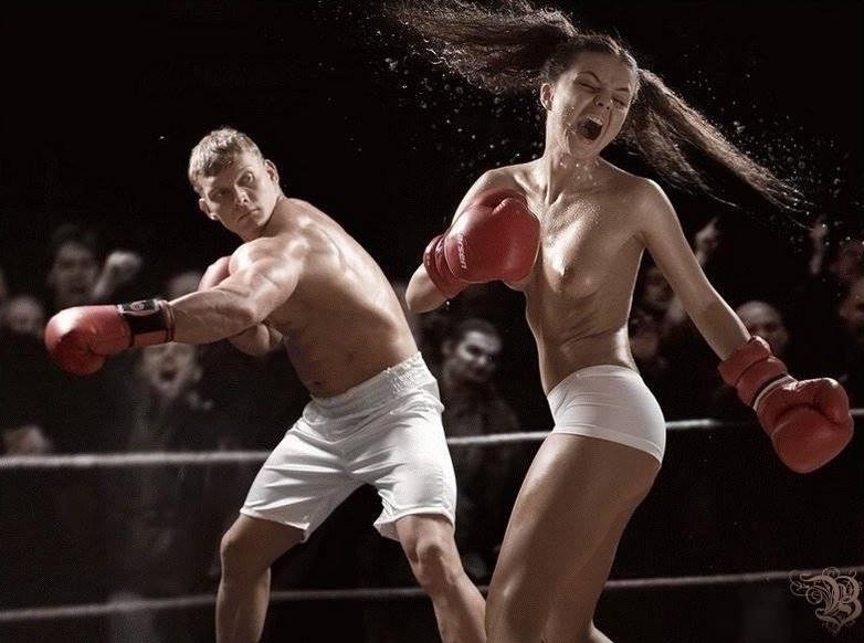 Create meme: boxing girls, girl vs guy boxing, Boxing 