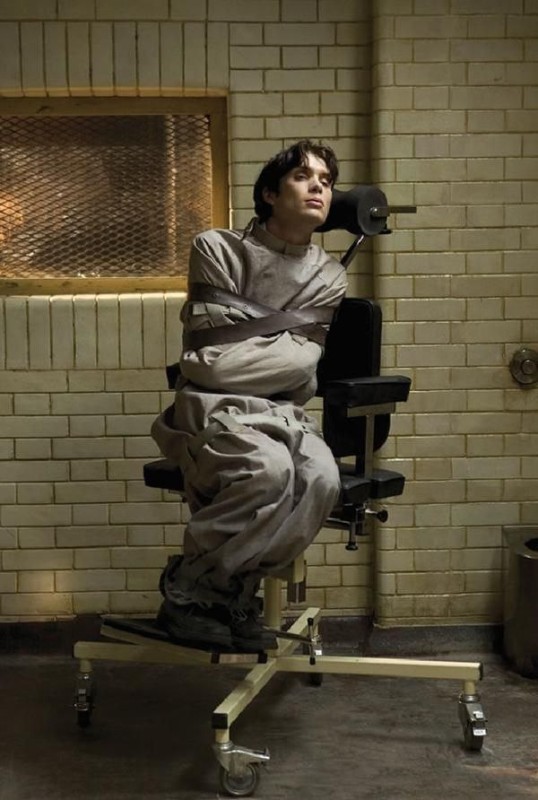 Create meme: Murphy Killian, Batman Cillian Murphy, in a straitjacket