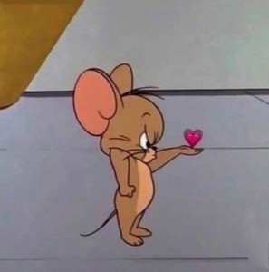 Create meme: Tom and Jerry, Jerry heart