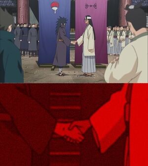 Create meme: madara hashirama, memes anime , handshake meme anime