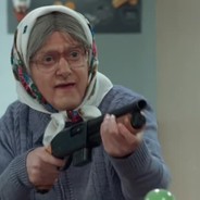 Create meme: grandma with a shotgun, angry Gran, steam