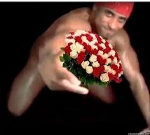 Create meme: man with flowers, meme of Ricardo Milos, Ricardo Milos