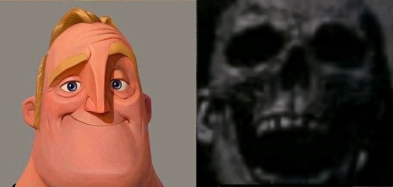 Create meme: Mr. exceptional meme creepy faces, spooky faces, mr incredible becoming uncanny