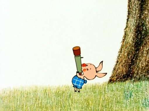 Create meme: Piglet with a gun, piglet from Winnie the pooh soviet with a gun, Winnie the Pooh and Piglet with a gun