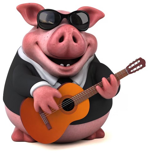 Create meme: funny pig, happy pig , funny pig