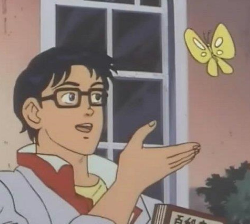Create meme: meme with butterfly anime, butterfly meme, is this a pigeon