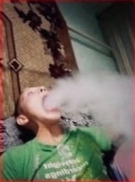 Create meme: smoky hookah, face, boy