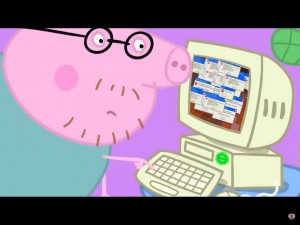 Create meme: peppa pig fragments, daddy pig, peppa cartoon