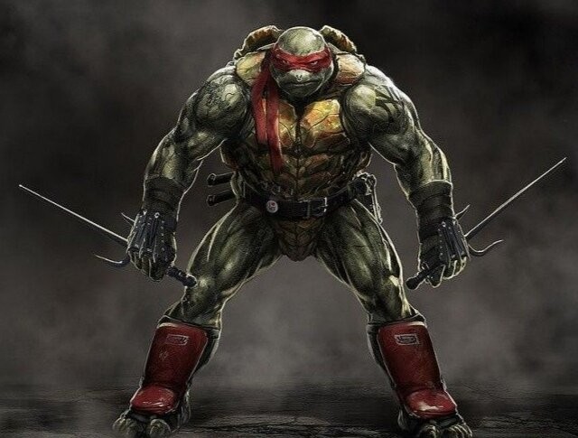 Create meme: characters ninja turtles, Angry rafael teenage mutant ninja turtles, concept art