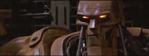 Создать мем: робот из, abc warrior, судья дредд 1995