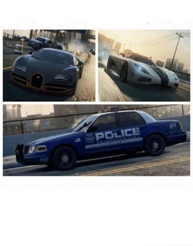 Create meme: Bugatti Veyron in Need for Speed, need for speed 21, Bugatti Veyron need for speed police