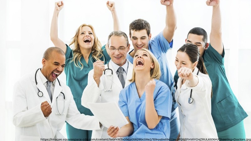 Create meme: health worker, happy health workers, happy doctor