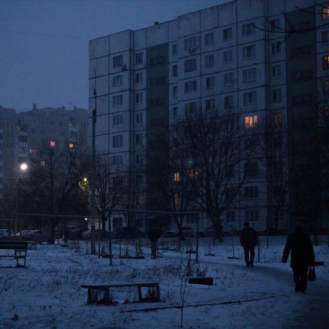 Create meme: I want to believe in a miracle, Khrushchev's yard in winter, Khrushchev at night