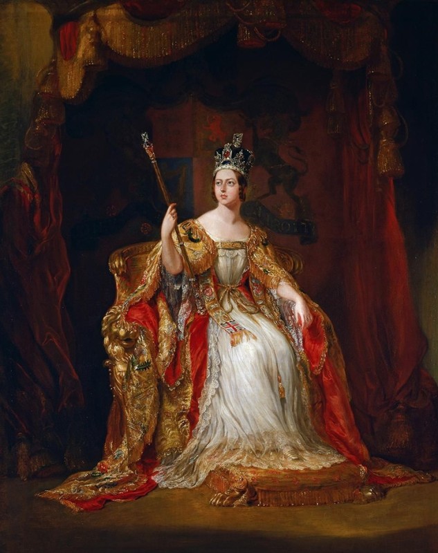 Create meme: coronation of Queen Victoria, coronation portrait of Queen Victoria, portrait of Queen victoria