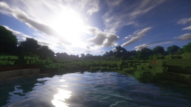Create meme: shaders for minecraft, minecraft with shaders, beautiful landscape in minecraft