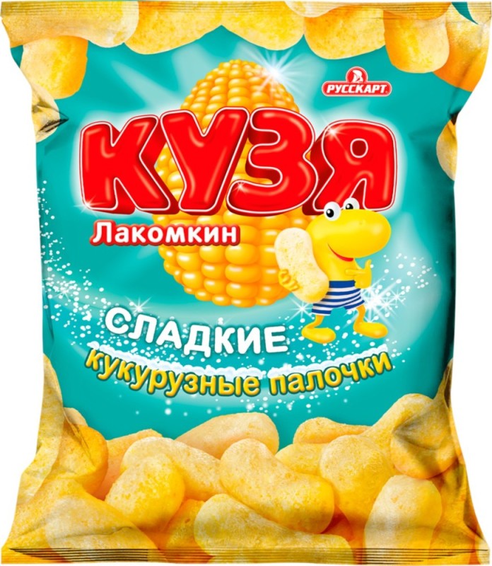 Create meme: kuzya corn sticks 140g, corn sticks kuzya lakomkin 100g, kuzya's corn sticks