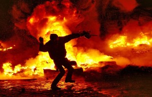 Create meme: coup, the color revolution, Maidan is on fire